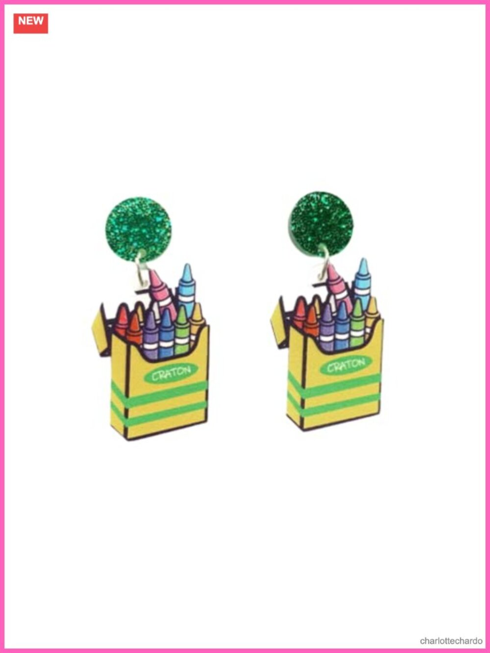 Wooden Stackable Book Pencil Drop Dangle Earrings Lightweight Teacher Student